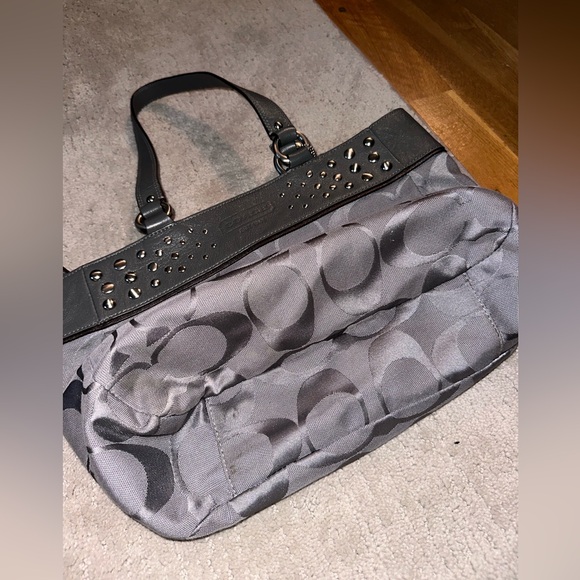 Coach Gray Studded Shoulder Bag! - Picture 4 of 7